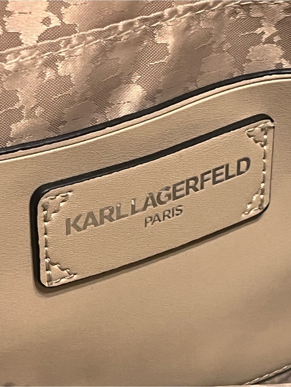 Karl Lagerfeld taupe satchel with playful decals - Picture 13 of 15
